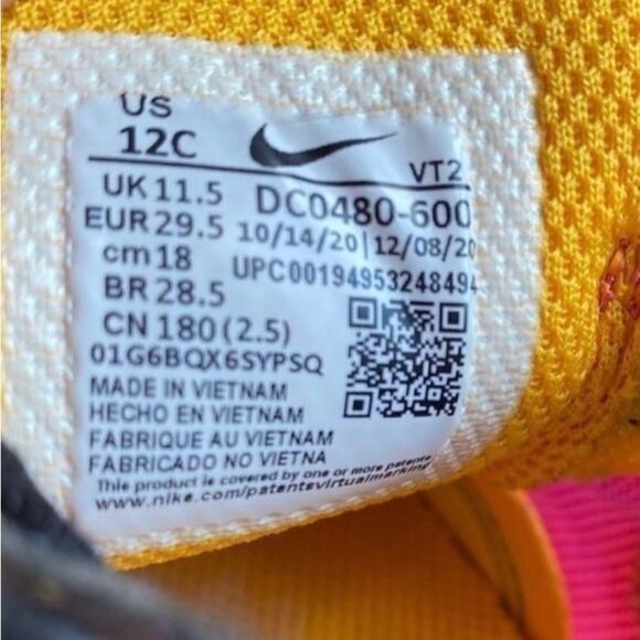 Nike youth Wafle one ps Activa, fuchsia university, pink casual sneaker S/12 ￼ - Picture 7 of 7